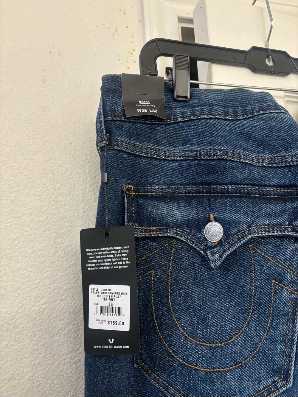 True Religion Men's Skinny Jeans in Dark Blue Denim